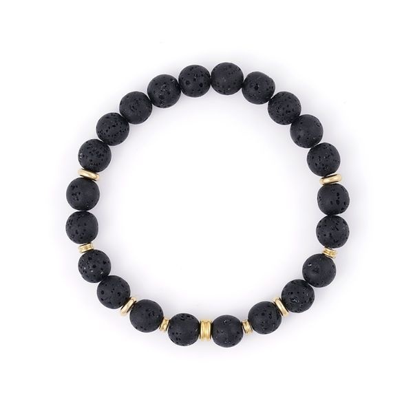 [제이반스클래식]제이반스 클래식 [하프클럽]골드브라스링 포인트 화산석 팔찌 (C2301-AC965_BK)