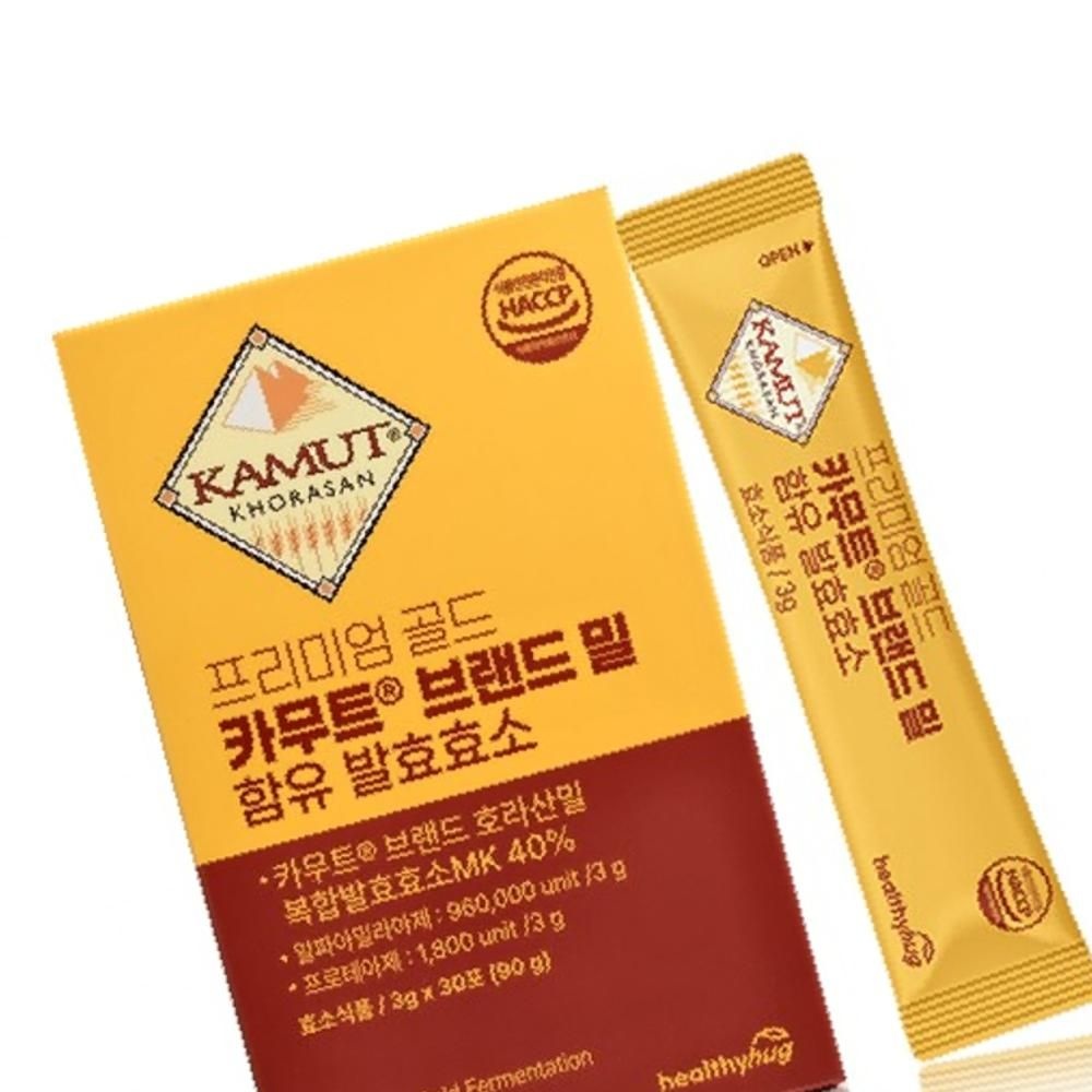 헬씨허그 프리미엄 골드 카무트 브랜드 밀 함유 발효효소(3g x 30포)