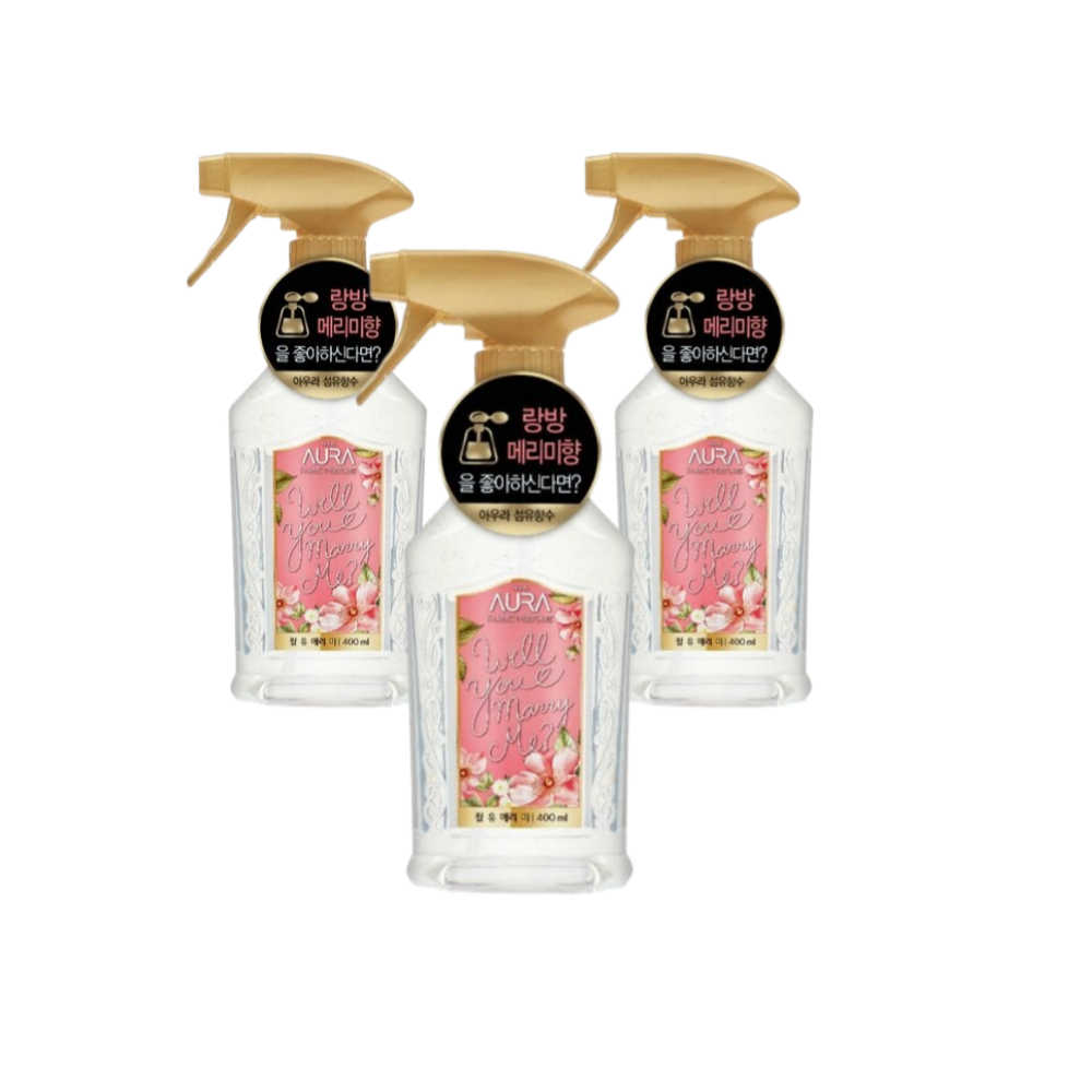 [오늘출발] 아우라 섬유탈취제 섬유향수 윌유메리미 400ml 3개