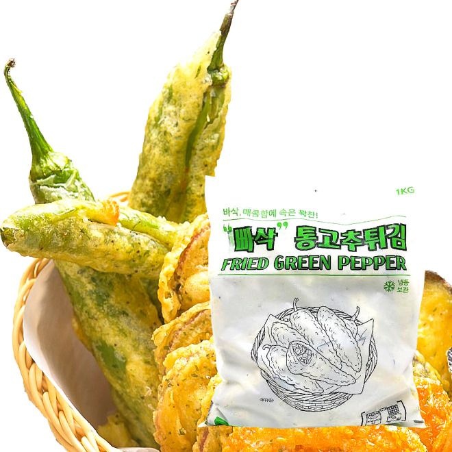 통통냉동고추튀김1KG 당면 어육 당근 부추등 에프가능
