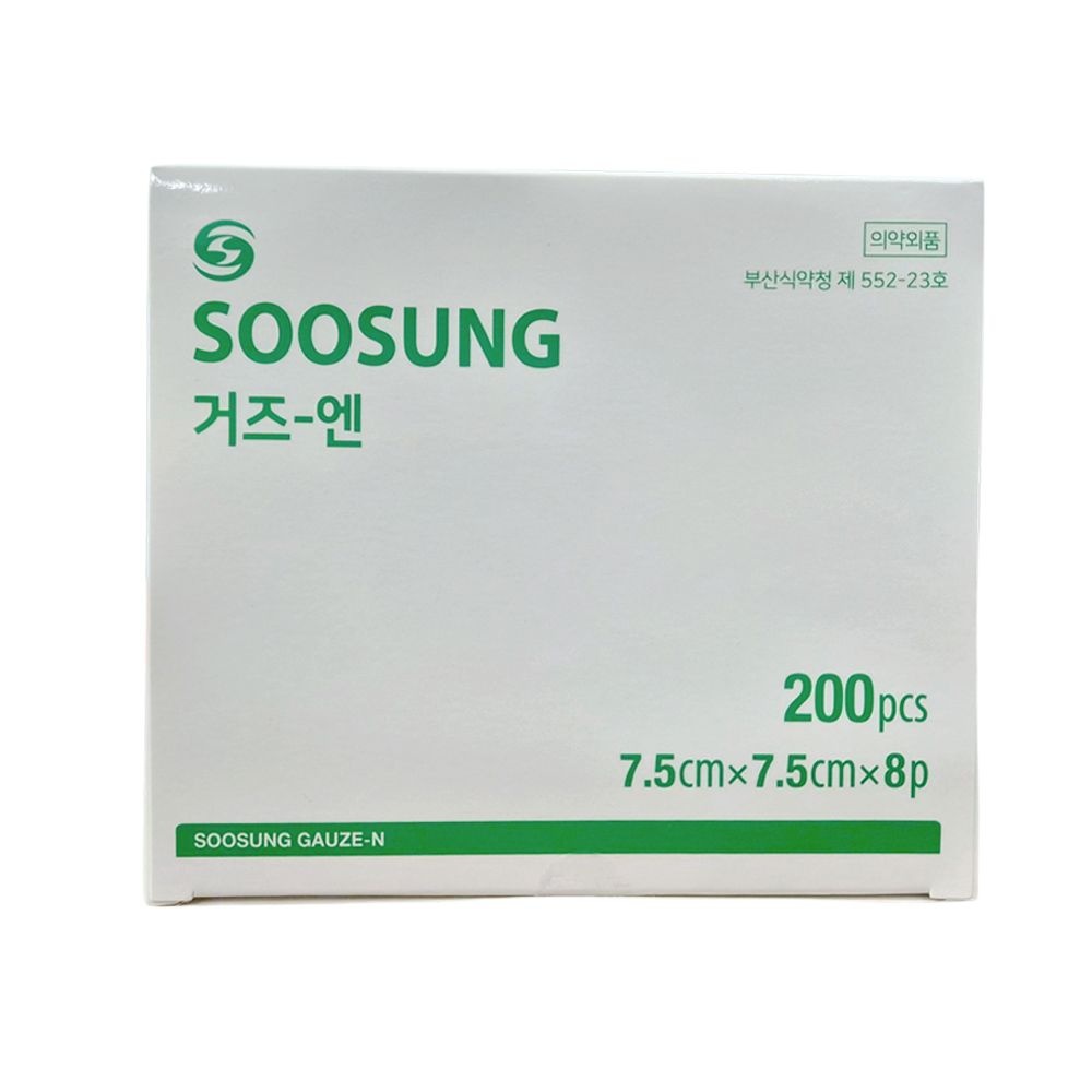 수성 접은거즈 7.5cmx7.5cmx8p 200매 부직포 소독 드레싱 가아제