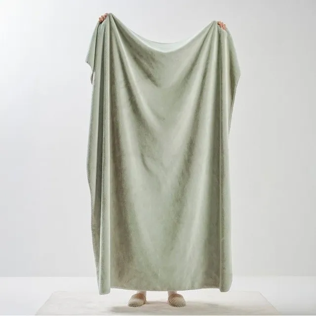 자주 JAJU 밍크 플리스 극세사 블랭킷 140x170cm 카키그레이