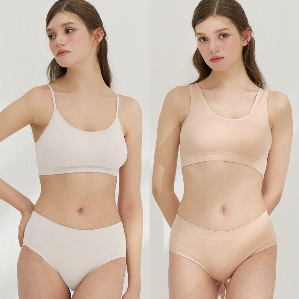 라보라 컴포트 백 메쉬 심리스 스포츠 런닝/끈 브라탑 1+1 / 팬티 1+1+1+1