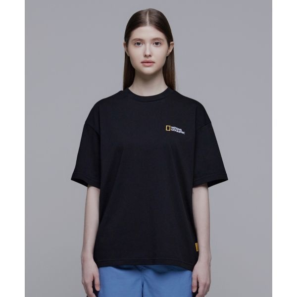 NATIONALGEOGRAPHIC (정품 보장) 내셔널지오그래픽 NATIONALGEOGRAPHIC N242UTS909 세미오버핏 수피마 반팔 티셔츠 CAR본 BON BLACK 227356