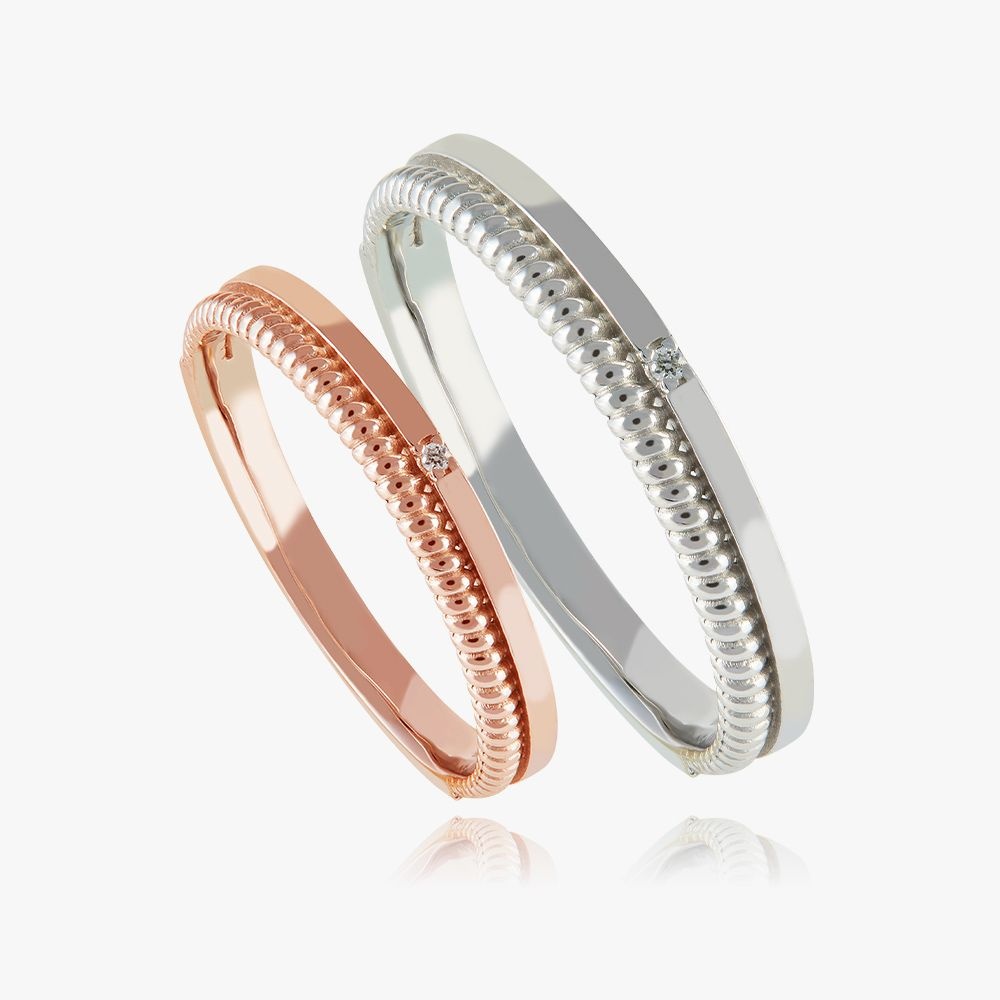 엘렌쥬얼리 14K 팰리스 라인 커플 링 금 반지