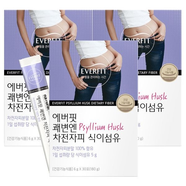 [오늘출발] 내츄럴플러스 에버핏 쾌변엔 차전자피 식이섬유 30포 X 3개 묵직한 아랫배 부드러운 장운동