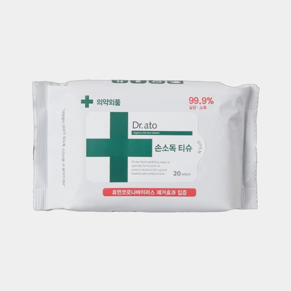 닥터아토 손소독티슈20매 10개 아기 업소용 일회용