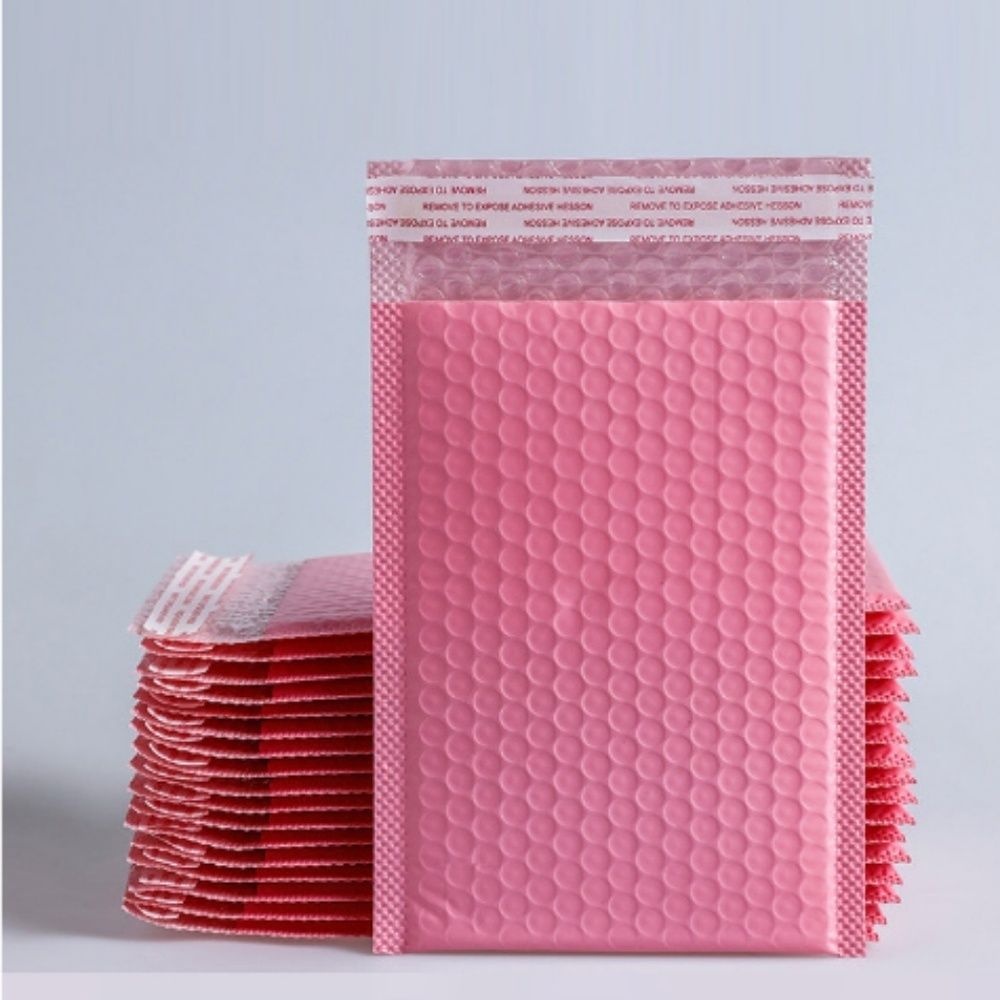 [중국OEM]포토카드전용 택배봉투 핑크 에어캡 접착 안전 보호 문구점 팬시샵 온라인몰
