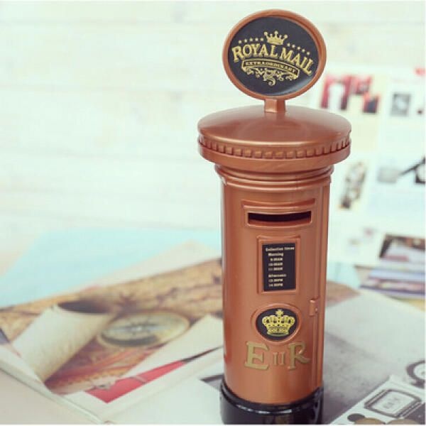 아트박스 POOM [보리보리]아트박스/진바스 골드 영국 우체통 저금통