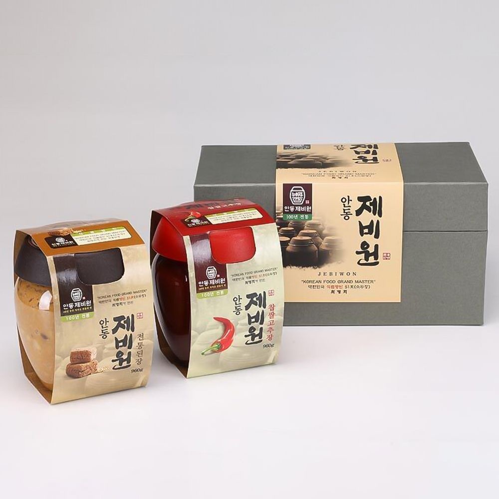 안동제비원 전통방식 선물세트 11호 (전통된장 960g + 찹쌀고추장 960g)