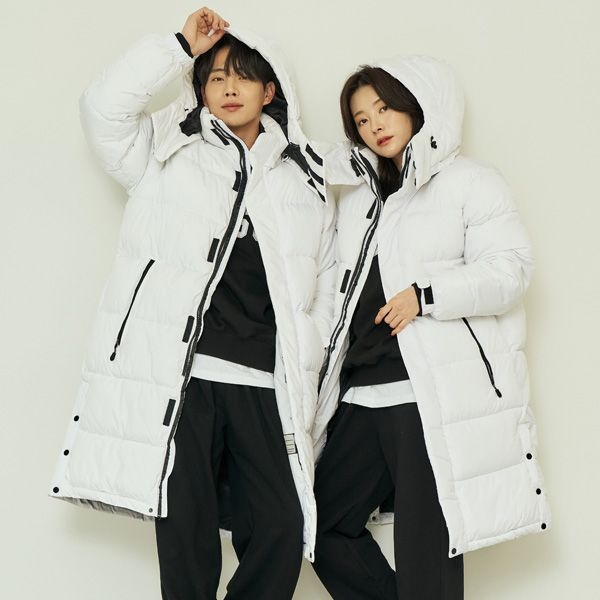 미라클 [하프클럽]롱패딩 패밀리 에어볼 데일리 패딩점퍼 벤치코트 MRC-M3 화이트