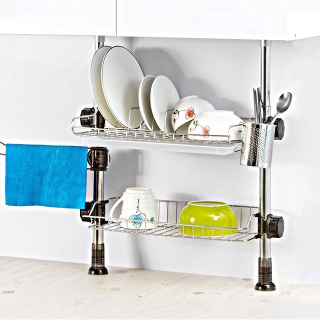 아카시아리빙 H-기둥식 식기건조대 400 2단 설거지 선반 기둥 스텐