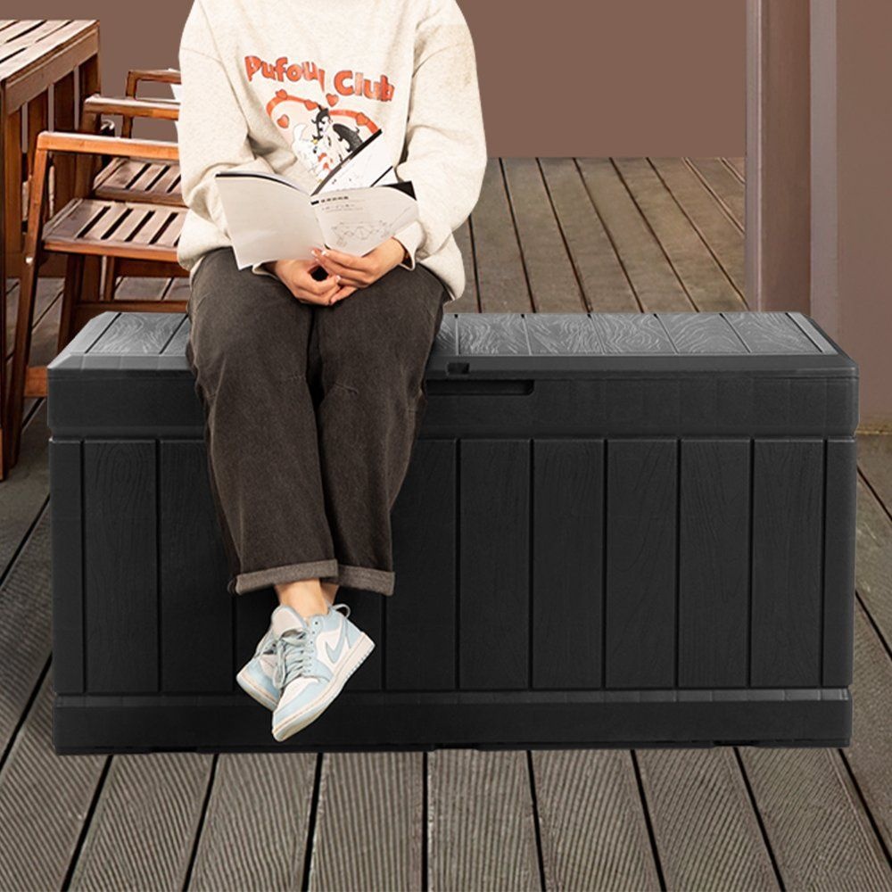 [해외] 데크박스 실내 야외 캄핑 다용도 플라스틱 보관함 벤치 310L 조립식창고 창고 조립식