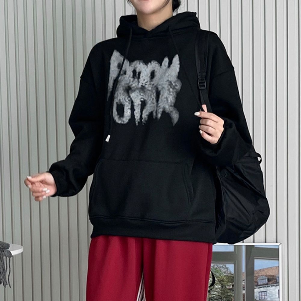 스포티 캐주얼 디자인 여성 뉴기모 후드 풀오버