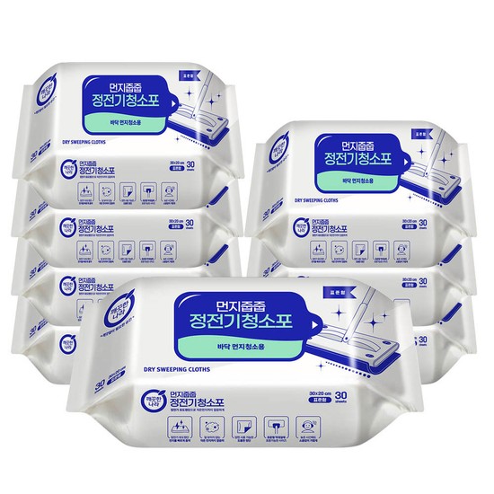 깨끗한나라 주식회사 깨끗한나라 먼지줍줍 정전기 청소포 30매 8팩
