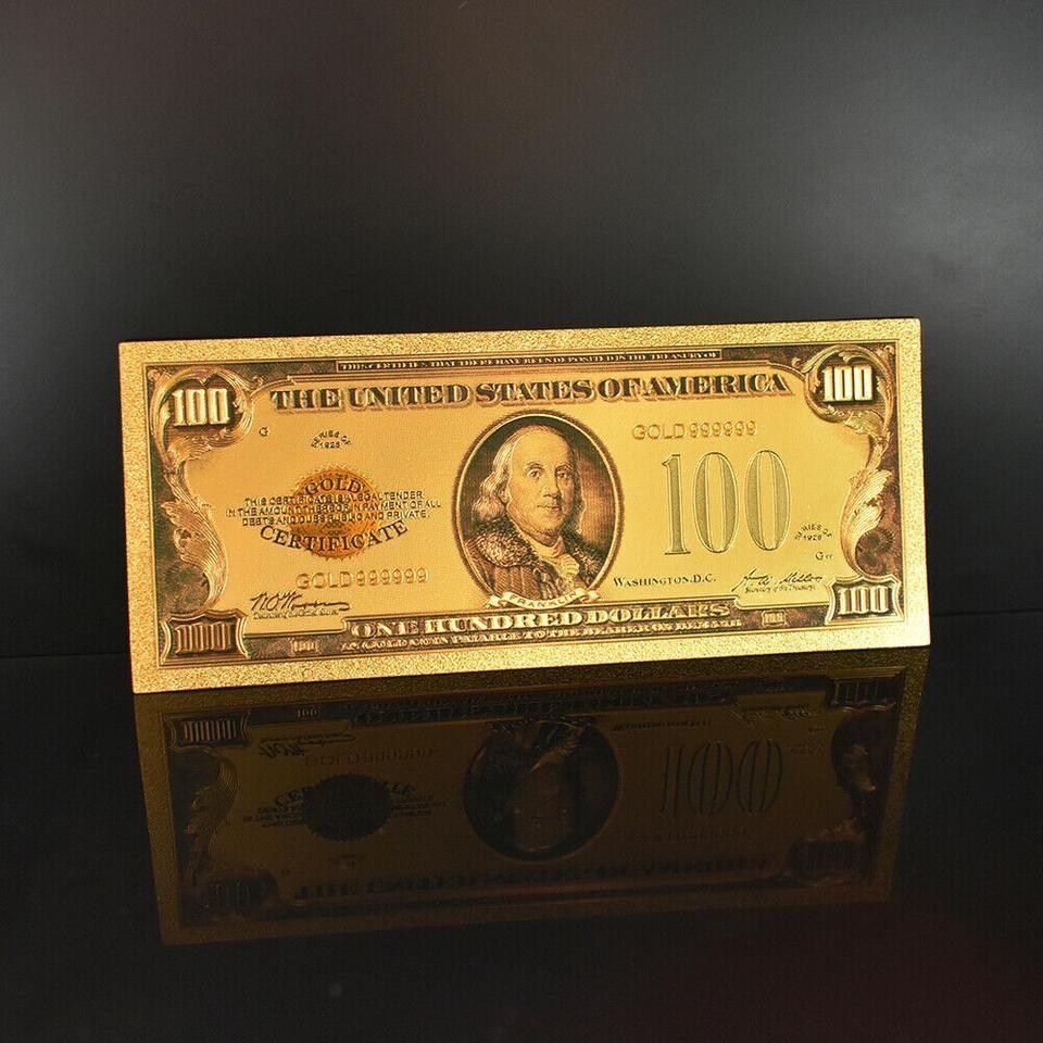 GP 1928년 COA 미국 포일 100달러 지폐 화폐 코인디자인 장식용 고급 진열용 수집가용 한정판 희소성