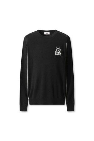 왁 [왁 골프 WAAC] 맨 크루넥 스웨터 블랙 WMWAW25700 BKX