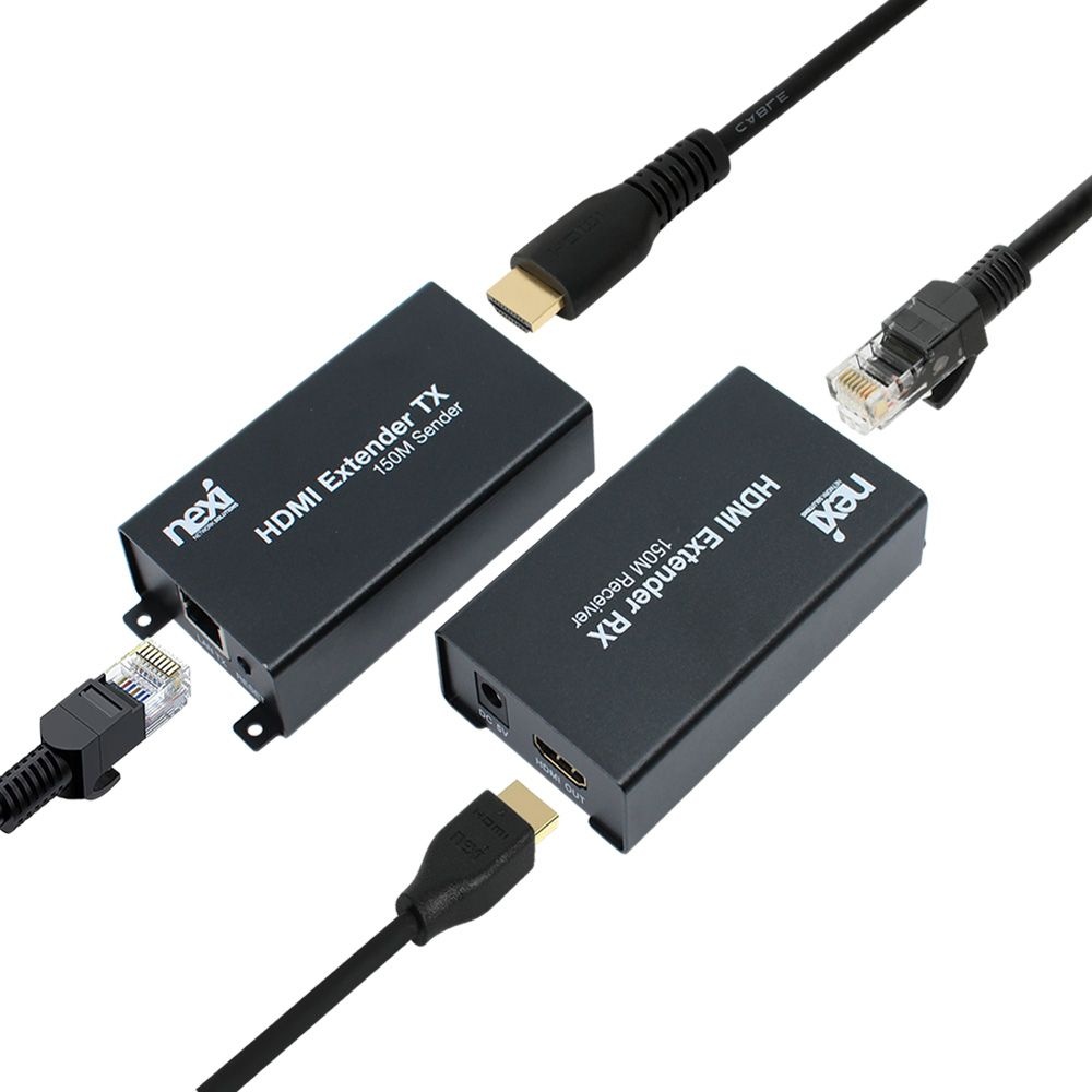 유전원 HDMI리피터 150M CAT6 영상 증폭기 HDMI to UTP RJ45 변환기 송수신기 거리연장기 전송기 익스텐더