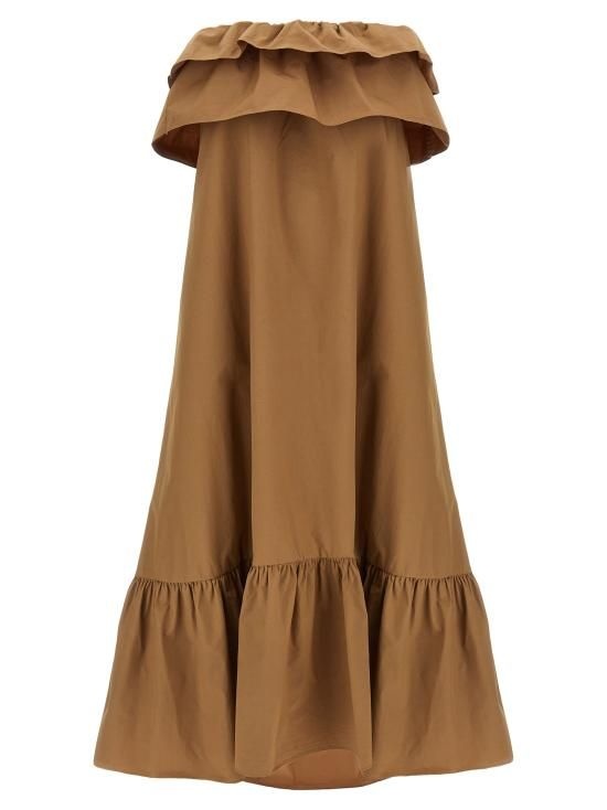 [해외] 생로랑 25SS 생로랑 미디 원피스 818380YZ9AN2560 Brown