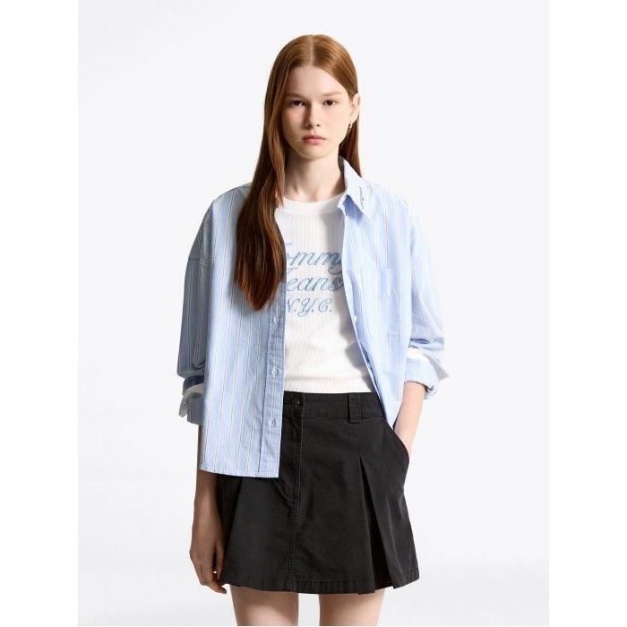 [공식][정상가:139,000원] 옥스포드 오버 크롭 셔츠 T32F7WSH12TWT1C30