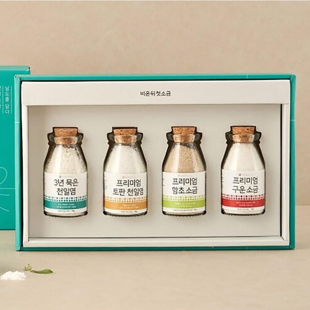 영농조합법인 신안솔트 비온뒤첫소금 시그니처 소금 선물세트 2호 (천일염 함초 토판 구운소금)