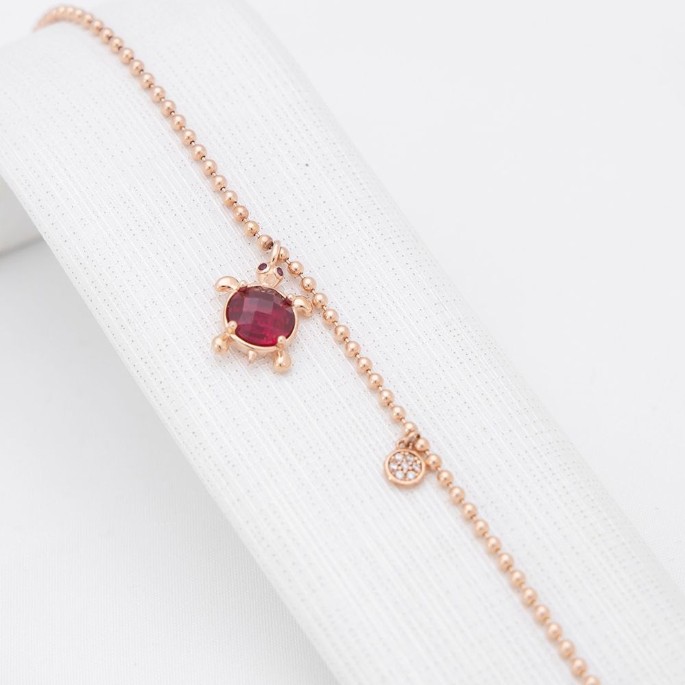 루앙트 18k팔찌 루비 탄생석 코인 거북이 볼팔찌