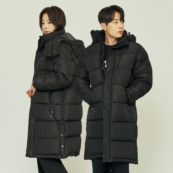 미라클 [하프클럽]롱패딩 패밀리 에어볼 데일리 패딩점퍼 벤치코트 MRC-M3 블랙