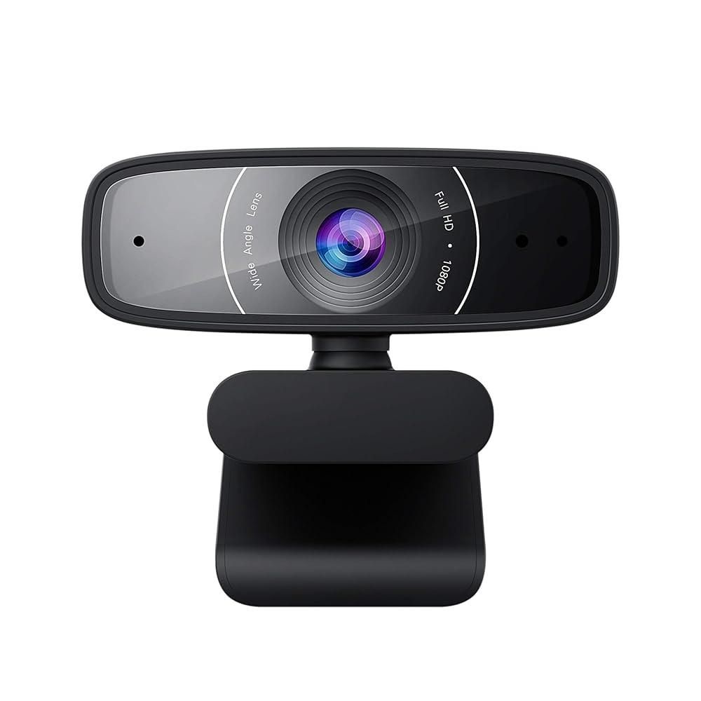 [해외] ASUS 웹캠 C3 1080p HD USB 카메라 빔포밍 마이크 기울기 조절 가능 360도 회전 넓은 시야 Skype Microsoft 팀즈 및 Zoom과 호