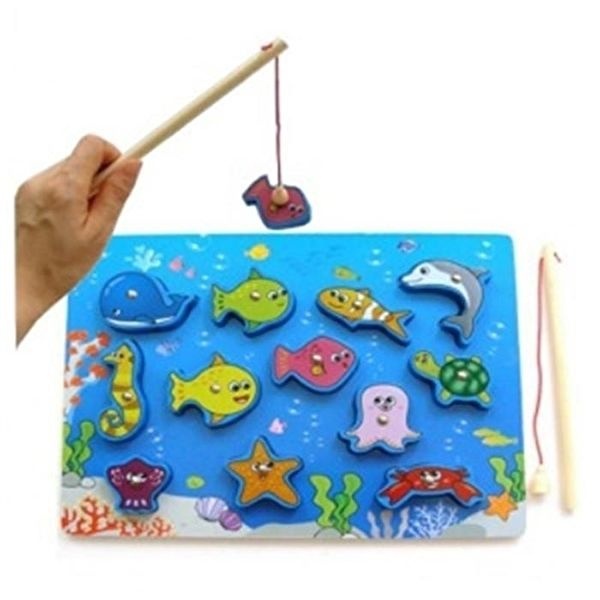 [셀러허브 식품]목각 자석 바다 입체 낚시 놀이 교구 원목 교육용