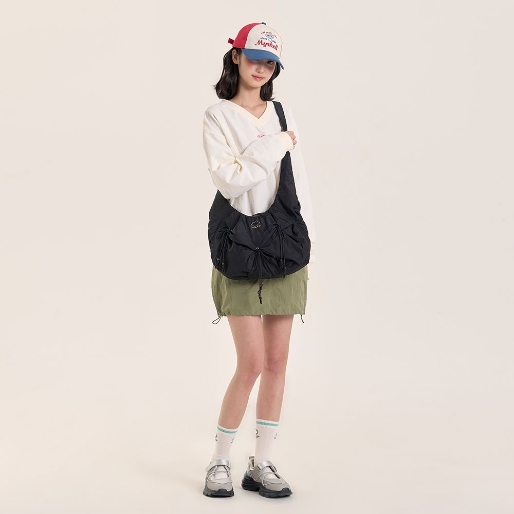 코스 리플 나일론 크로스바디백 블랙