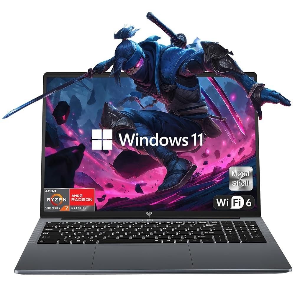 KAIGERR [해외] KAIGERR 게이밍 노트북, AMD Ryzen 7 5825U8C/16T, 최대 4.5GHz, 16GB RAM 512GB NVMe SSD 윈도우 11 Radeon RX Vega 8 그래픽, Wi-Fi 6, 백라