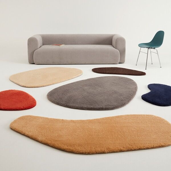 (주)한빛아이티씨 한빛카페트 [한빛카페트] 양모 페이크 울 페블 조약돌 미니러그 180x75cm