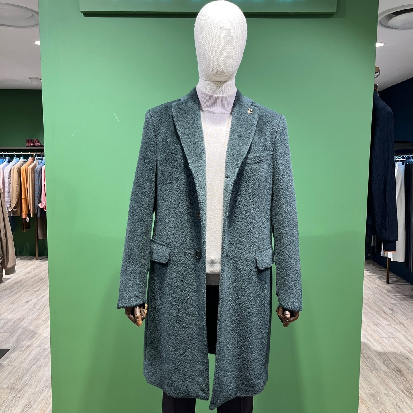 [롯데백화점] 빨질레리 직수입 F/W 이탈리아 최고급 알파카 민트 체스터 코트 Peden PNDCBH83A LE1214395160