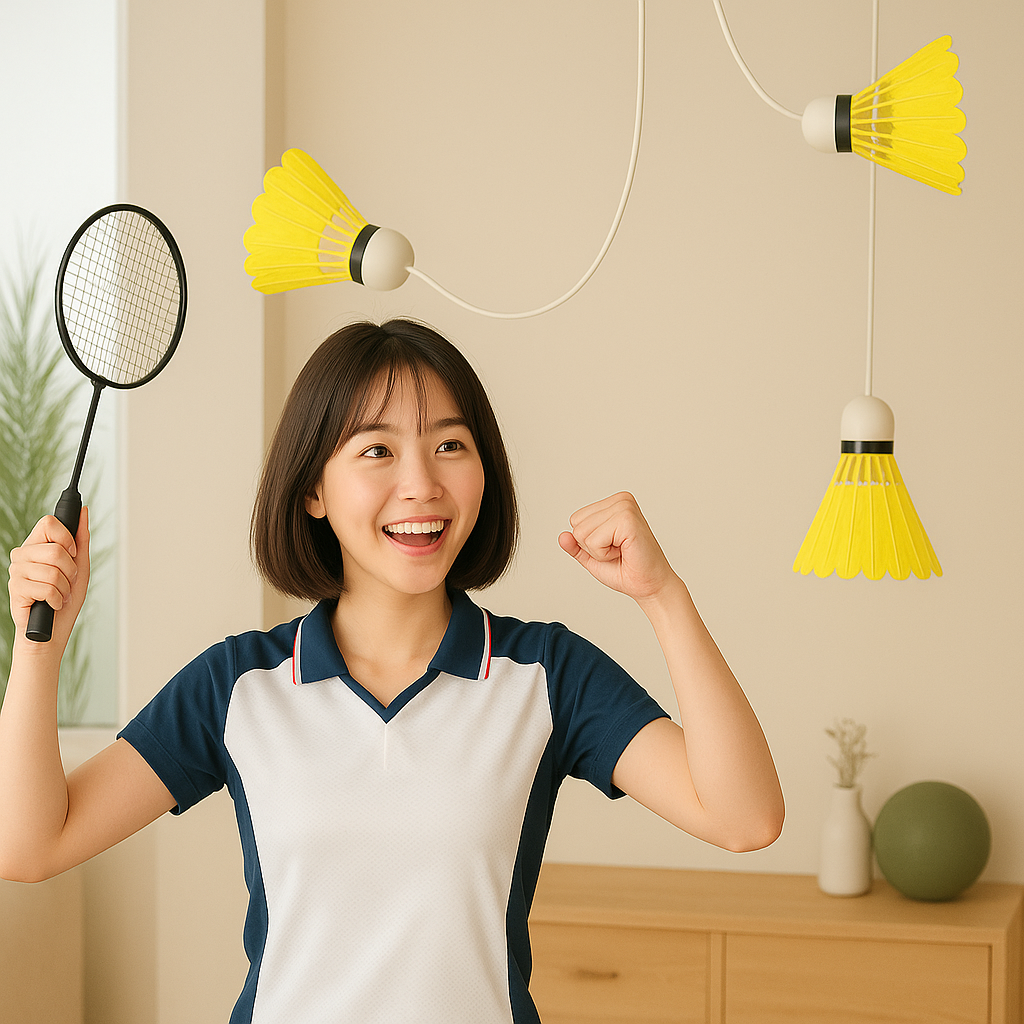 [자체제작]베스트핏 리턴콕 배드민턴 연습 연습기 셀프 스윙연습 혼자치는 혼자하는 실내 부메랑 셔틀콕