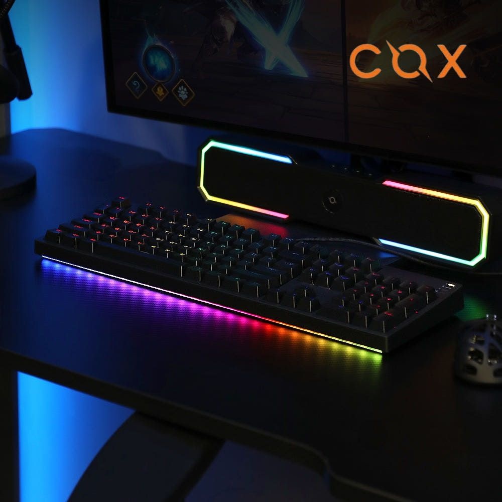 콕스 CY104K V2 카일광축 사무용 게이밍 기계식 키보드 블랙 청축
