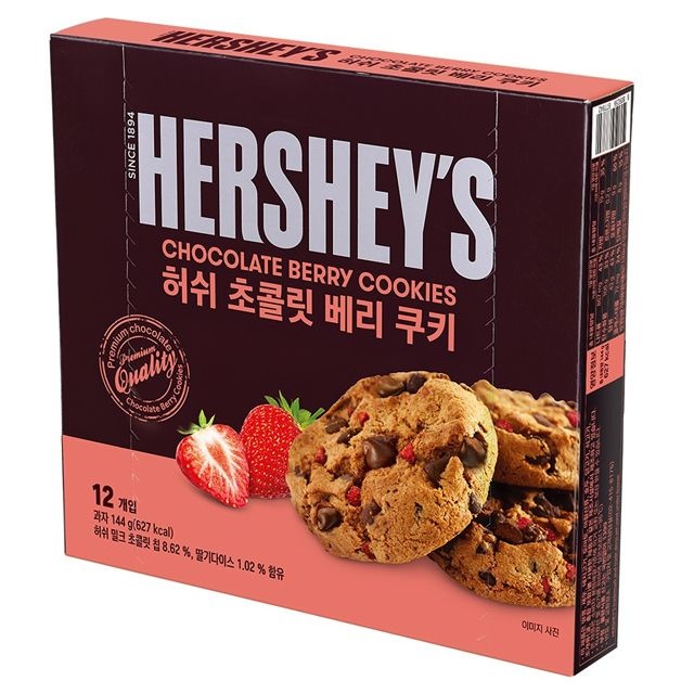 허쉬 초콜릿 베리 쿠키 144g/초코과자,초코쿠키,달달한간식,직장인,입심심할때,과자