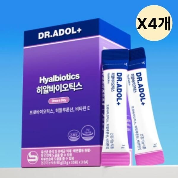 [셀러허브 식품] 닥터아돌 히알바이오틱스 유산균 히알루론산 30포 X4