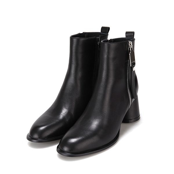 바바라 [롯데온 단독특가]바바라 소가죽 지퍼 스티치 청키 여성앵클부츠 6.5cm_BBG864BK[정상가:358,000원]