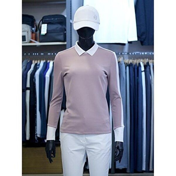 [셀러허브 1]팜스프링스 세이브존03 팜스프링스 여성 골프 가을 배색 포인트 카라 티셔츠 AWSTTL243213A