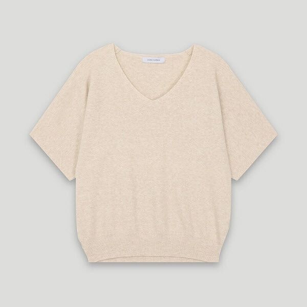 코데즈컴바인 [패션플러스][코데즈컴바인][코데즈컴바인] 브이넥 반팔 니트 풀오버 (C_KC-PU004W9) (P003693475)