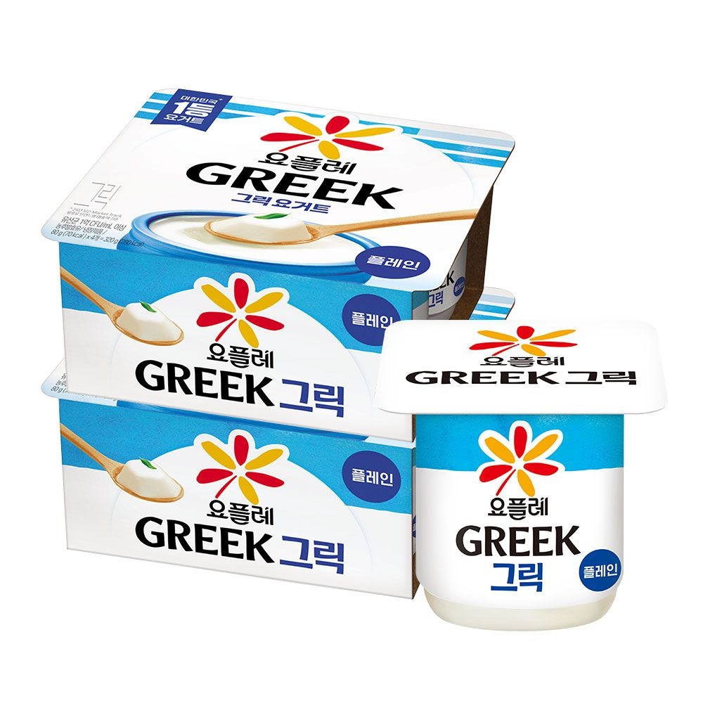 빙그레 요플레 그릭요거트 80g 8입 16입 / 플레인 달지않은 플레인