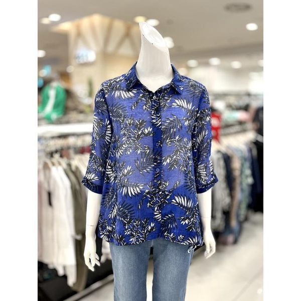 소유 하프클럽]소고 세이브존01 패턴 프린트 셔츠형 블라우스 AJ2BA23