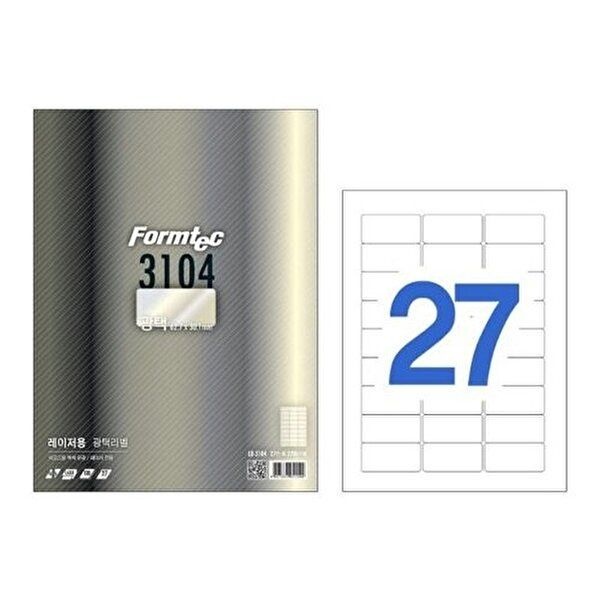 VY협력업체 [브이와이][VCMLL73Q]폼텍 지류 바코드용 광택라벨27칸100매 LB-3104