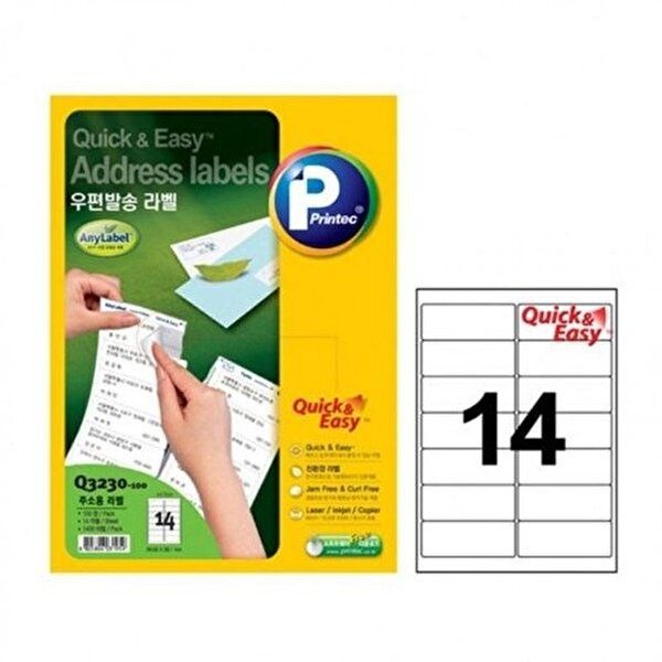 [브이와이][VCMP4XM2]프린텍 캐주얼 애니라벨 퀵앤이지라벨 Q3230-100
