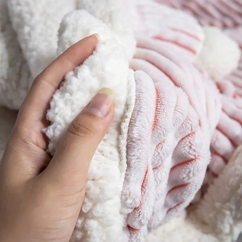 [해외] NordHaven 북유럽 줄무늬 양모 퀼트 담요 소파 사무실용 블랭킷