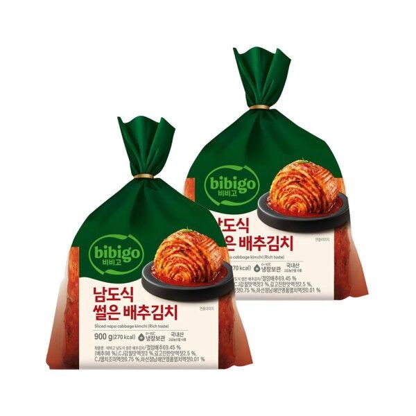CJ제일제당 [CJ제일제당] 비비고 썰은배추김치 더 풍부한 맛 900g x2개