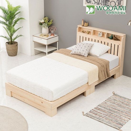 (주)지엠인터내셔널OEM 우아미가구 모노 레틴 원목 본넬양면 매트리스 SS 침대 RV5036