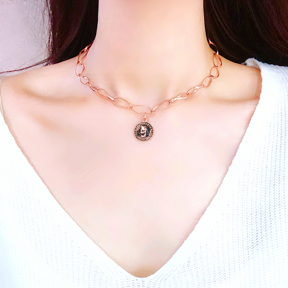 14k 디노 주화 엔틱코인 볼드 체인 목걸이