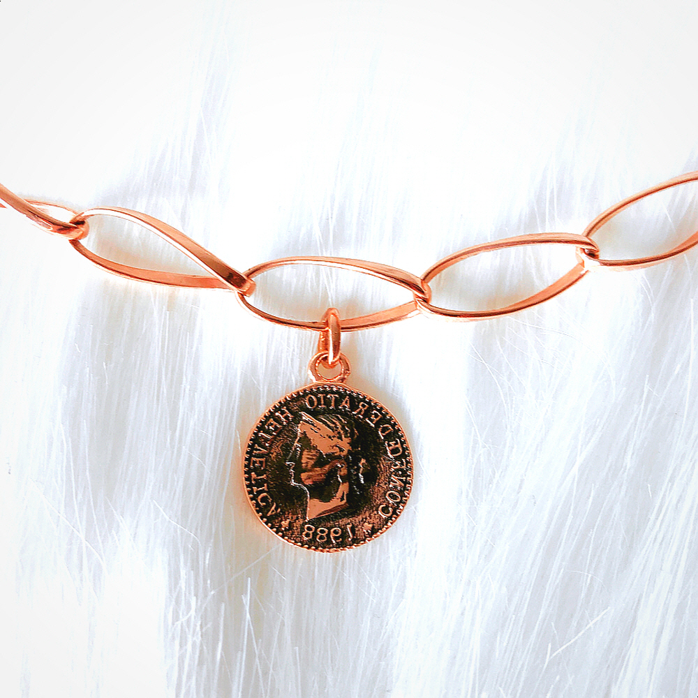 14k 디노 주화 엔틱코인 볼드 체인 목걸이