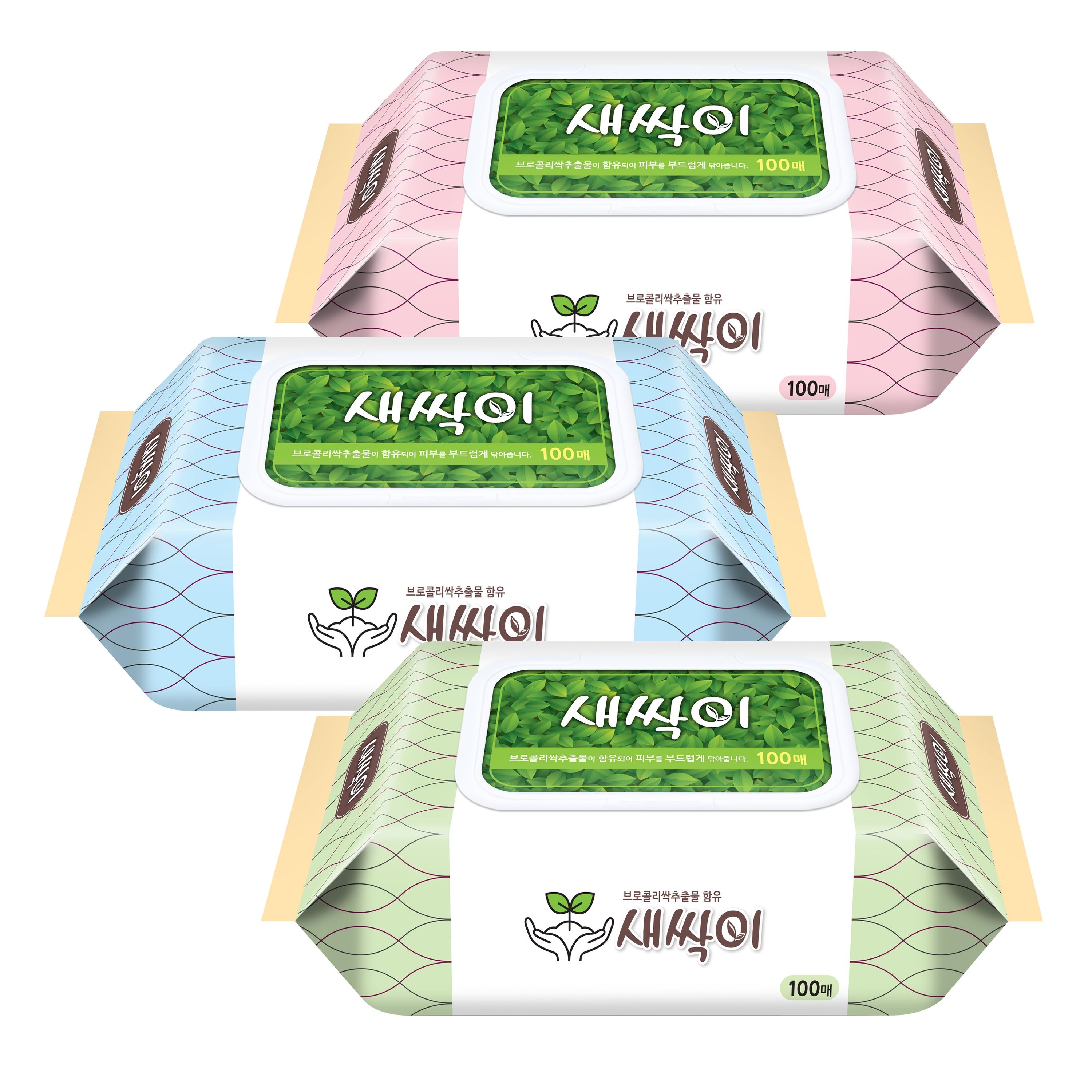 미래생활 데일리 새싹이 물티슈 100매 24팩 부드러운 다용도